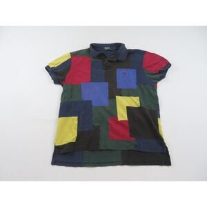 Polo By Ralph Lauren Shirt, Patchwork, Golf Dad Color block, Sz L 1990s